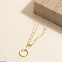 TNCH00364 MSJ  Stainless Steel Round Double Chain Necklace - TNCH
