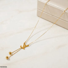 TNCH00366 MSJ Stainless Steel Double Round Necklace - TNCH