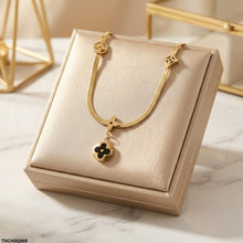 TNCH00369 MSJ Stainless Steel Flower Drop Necklace - TNCH