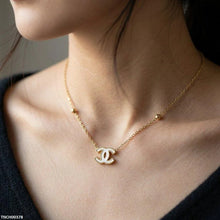 TNCH00378 BHS Double C Shap Stainless Steel Necklace - TNCH