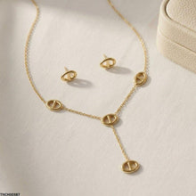 TNCH00387 BHS Oval Stainless Steel Necklace Set - TNCH