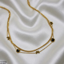 TNCH00393  BHS Butterfly Double Link Chain Stainless Steel Necklace - TNCH