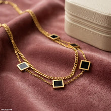 TNCH00394 BHS Square Double Link Chain Stainless Steel Necklace - TNCH