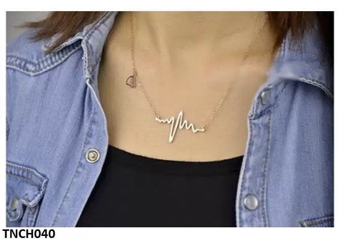 TNCH040 SGC Heart Wave Necklace - TNCH