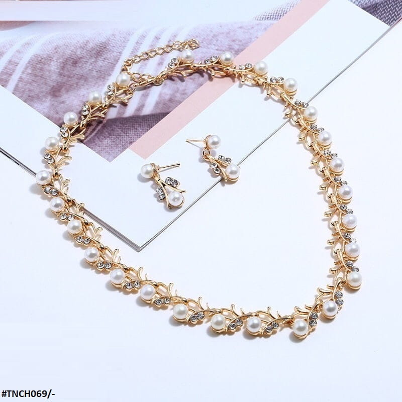 TNCH069 CHN Pearl Necklace Set - TNCH