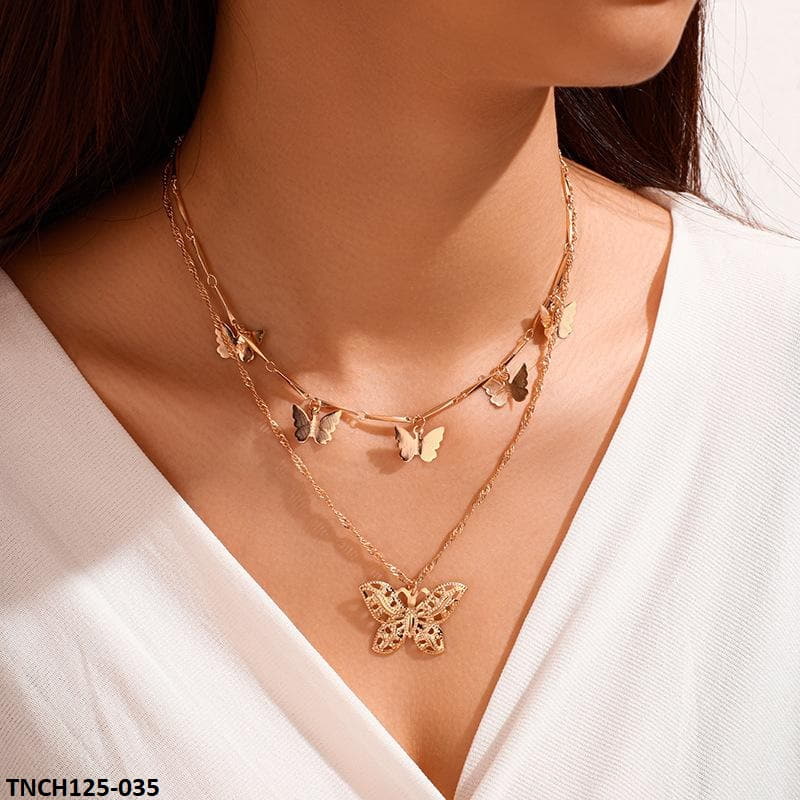 TNCH125 JMN Butterfly Layered Necklace - TNCH