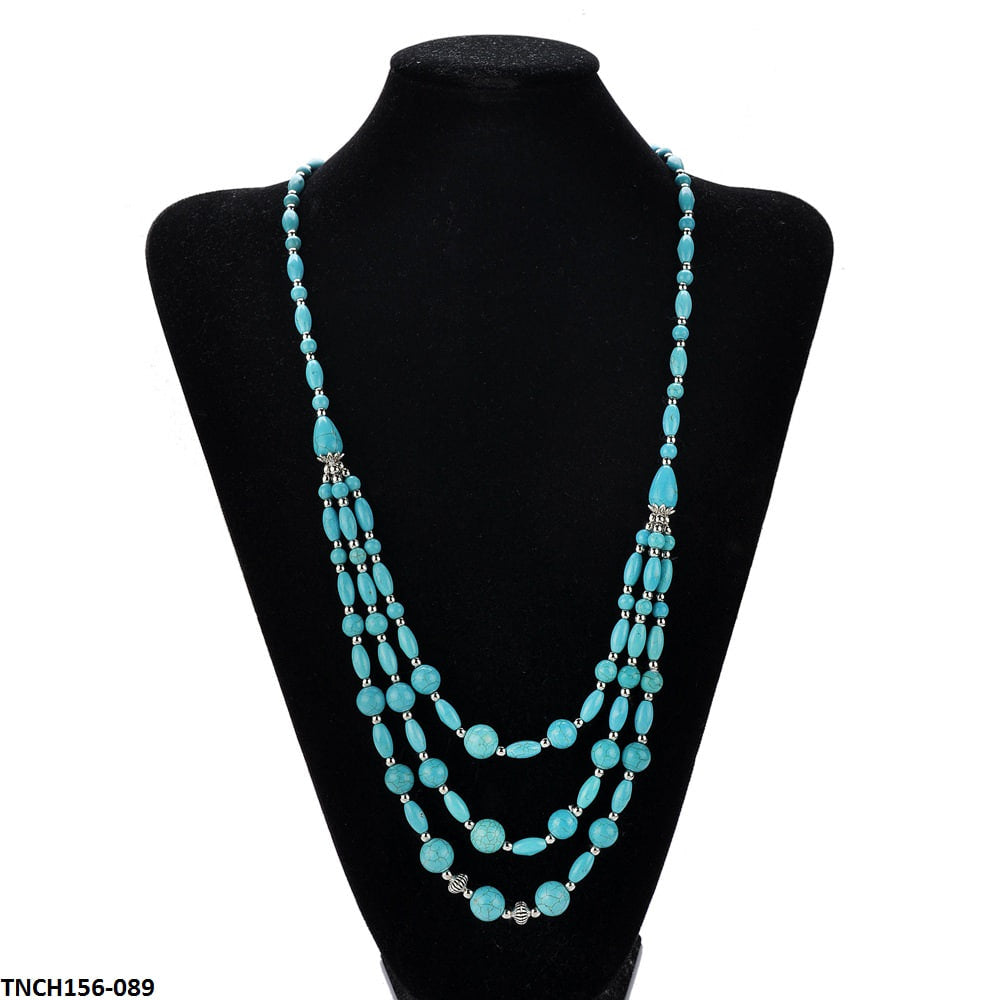 TNCH156 MHJ Round Layer Faroza Beads Necklace - TNCH
