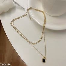 TNCH186 LSH Squared Layered Curb Chain Necklace - TNCH