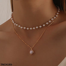 TNCH193 LQP Curb/Pearl Necklace - TNCH