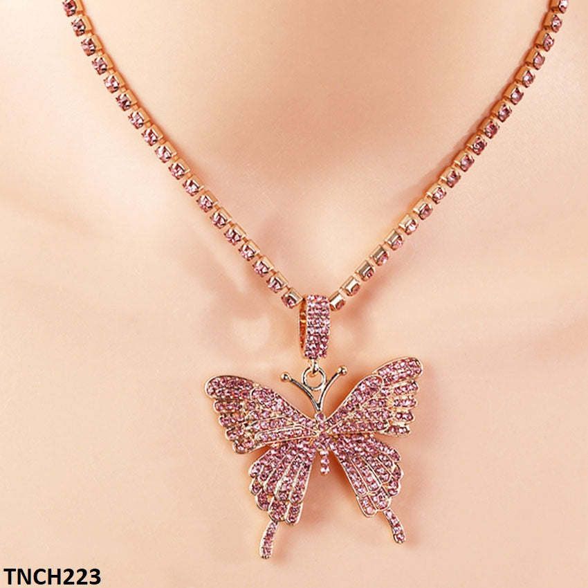 TNCH223 LQP Butterfly/Tassels Necklace - TNCH