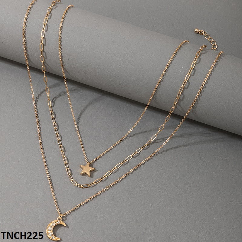 TNCH225 YYE Star/Moon Layered Necklace - TNCH