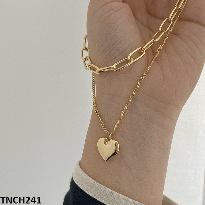 TNCH241 LSH Heart Layered Chain Necklace - TNCH