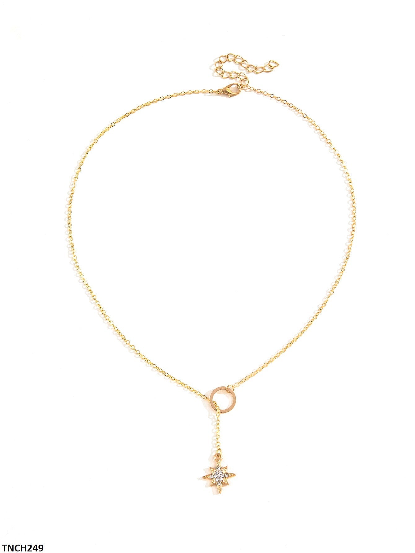TNCH249 YPG Round Star Necklace - TNCH