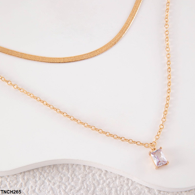 TNCH265 YYE Vintage Rectangle Necklace - TNCH