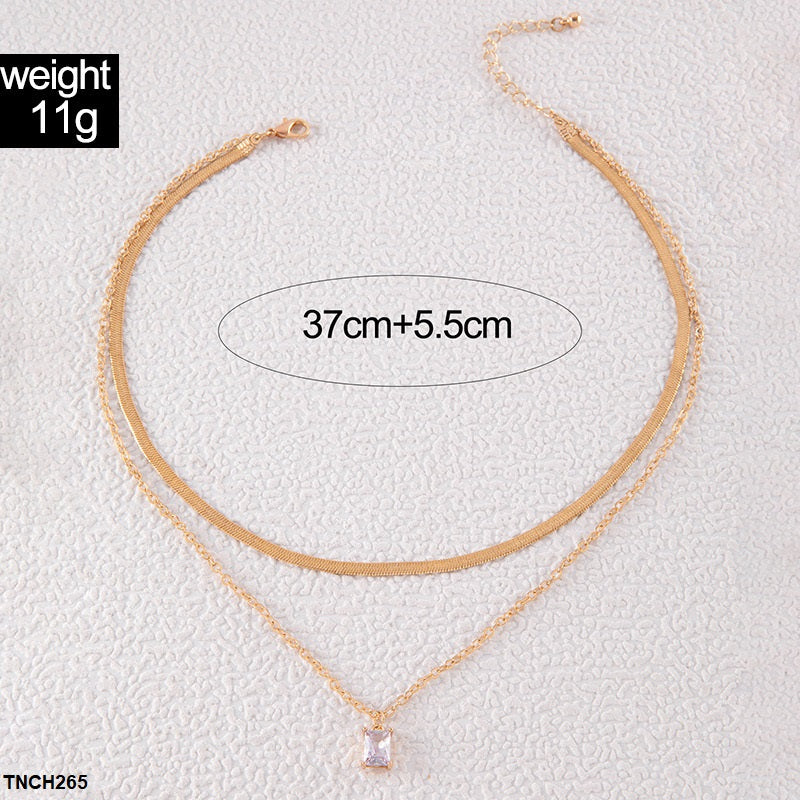 TNCH265 YYE Vintage Rectangle Necklace - TNCH