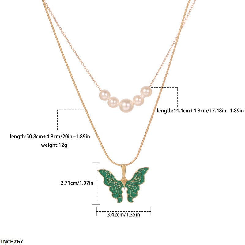TNCH267 JMN Butterfly Chain  Necklace - TNCH