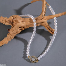 TNCH278 YYE Pearl Round Chain Necklace - TNCH
