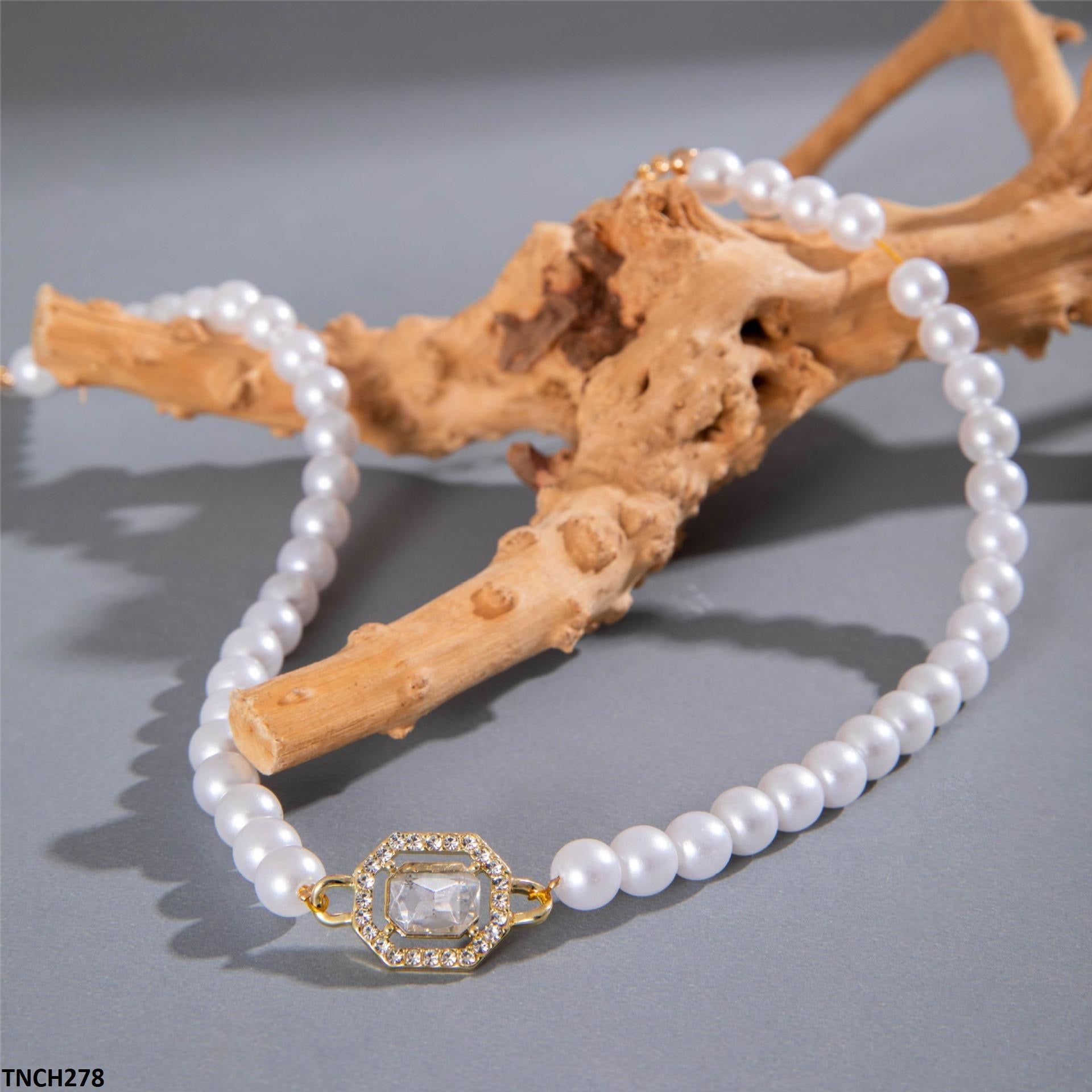 TNCH278 YYE Pearl Round Chain Necklace - TNCH