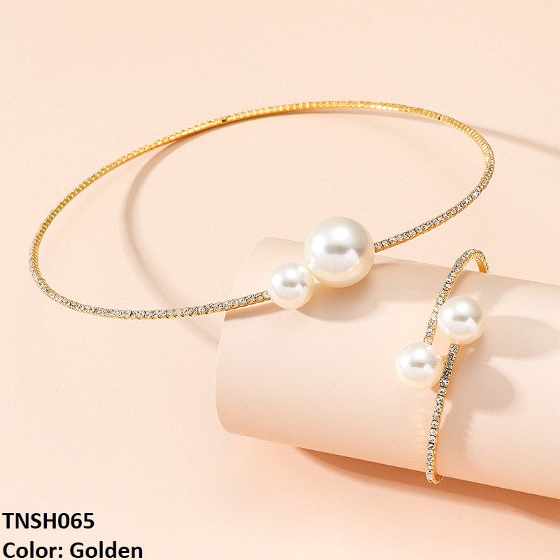 TNSH065 YJE Pearl Necklace With Hand Bracelet - TNSH