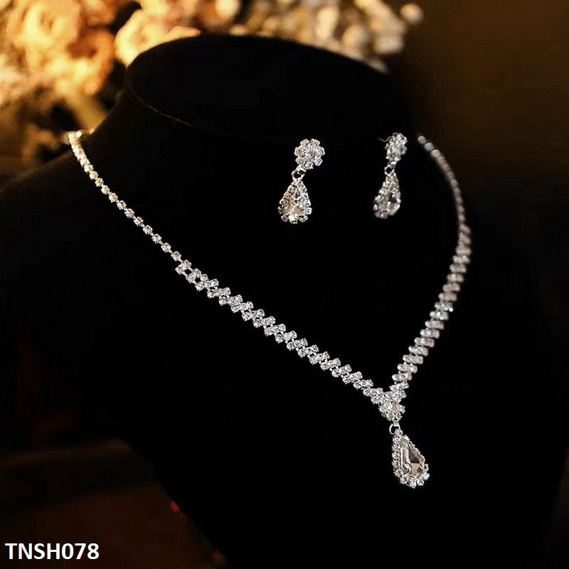 TNSH078 YJJ Flower Tear Necklace Set - TNSH