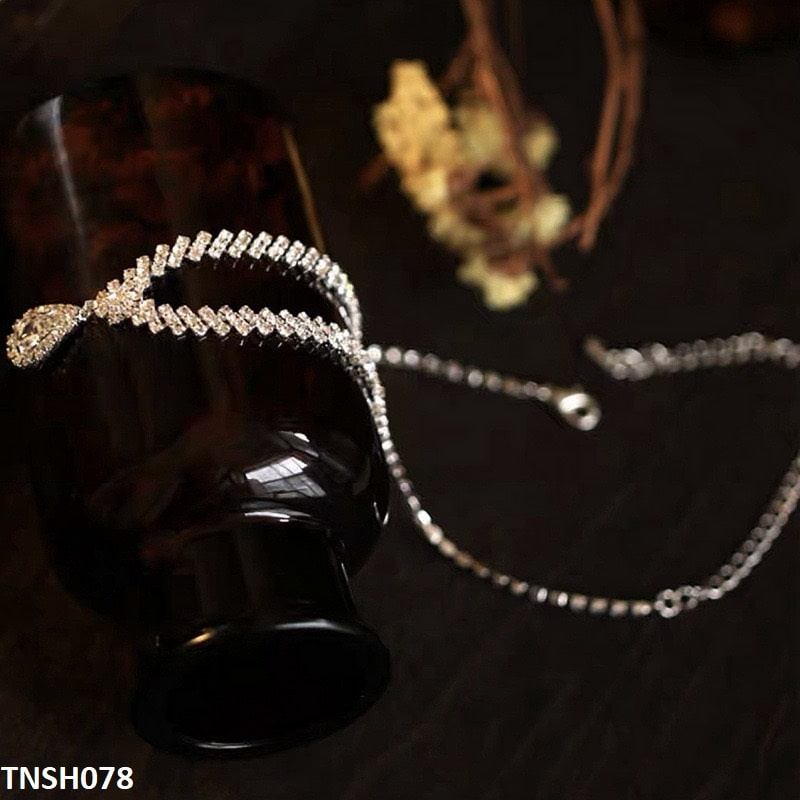 TNSH078 YJJ Flower Tear Necklace Set - TNSH