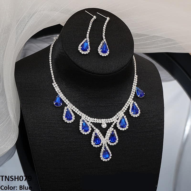 TNSH079 YJJ Step Tear Necklace Set - TNSH