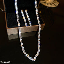 TNSH086 YBJ V-Baguette Necklace Set - TNSH