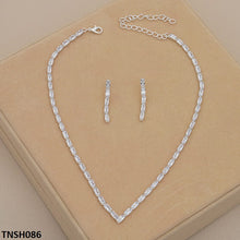 TNSH086 YBJ V-Baguette Necklace Set - TNSH