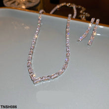 TNSH086 YBJ V-Baguette Necklace Set - TNSH