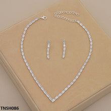 TNSH086 YBJ V-Baguette Necklace Set - TNSH