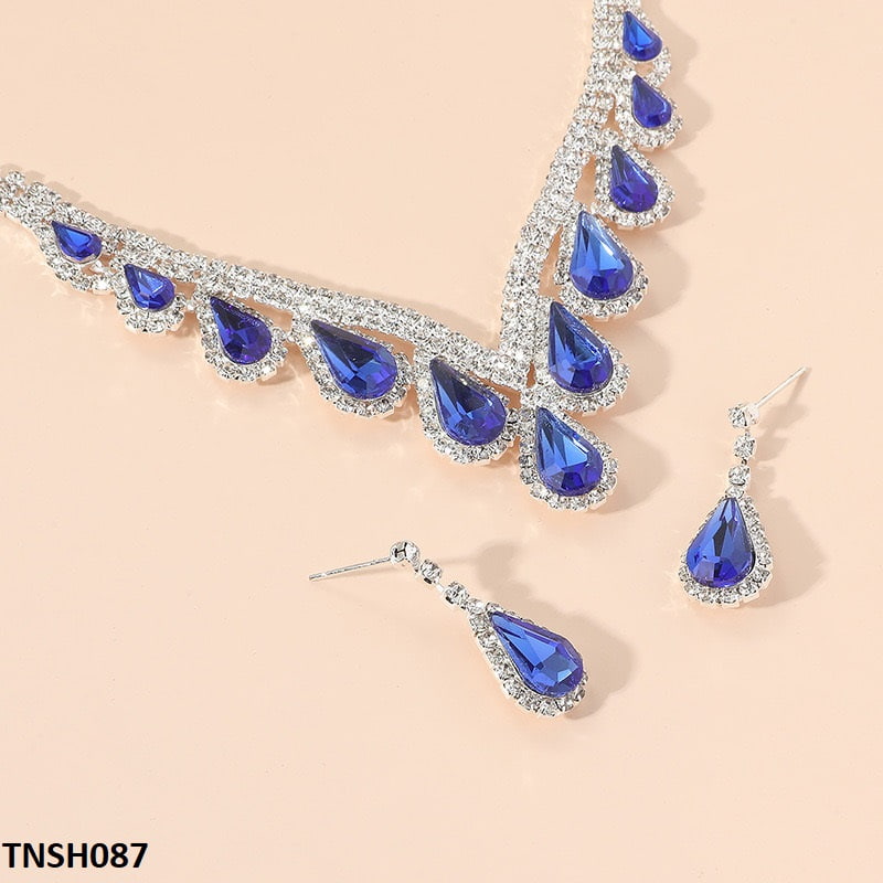 TNSH087 YJJ Tear Bracket Necklace Set - TNSH