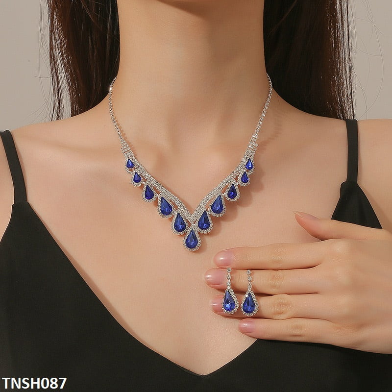 TNSH087 YJJ Tear Bracket Necklace Set - TNSH