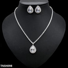 TNSH098 DNG Square Tear Necklace Set - TNSH