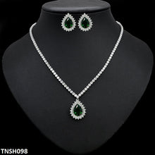 TNSH098 DNG Square Tear Necklace Set - TNSH
