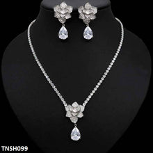 TNSH099 DNG Flower Tear Necklace Set - TNSH