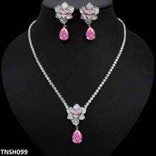 TNSH099 DNG Flower Tear Necklace Set - TNSH