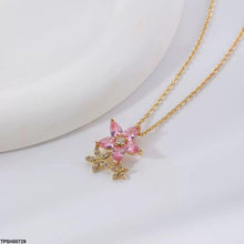 TPSH00729 WKO Flower Drop Pendant With Chain - TPSH