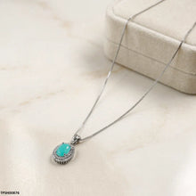 TPSH00876 MSJ Oval Stone ZIRCON Pendant With Chain - TPSH