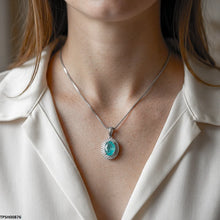 TPSH00876 MSJ Oval Stone ZIRCON Pendant With Chain - TPSH