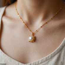 TPSH00884  MSJ Stainless Steel Pearl Pendant With Chain - TPSH