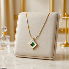 TPSH00895 MSJ Stainless Steel Square Stone Pendant - TPSH