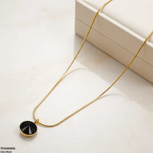 TPSH00896 MSJ Stainless Steel Round Stone Pendant - TPSH