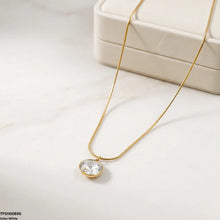 TPSH00896 MSJ Stainless Steel Round Stone Pendant - TPSH