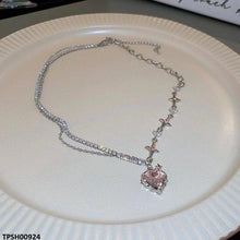 TPSH00924 LSH Pink Heart Pendant With Chain  - TPSH