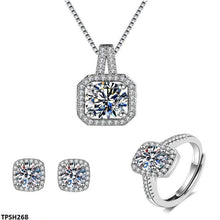 TPSH268 BLX Square Stone Pendant Set - TPSH