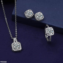 TPSH268 BLX Square Stone Pendant Set - TPSH