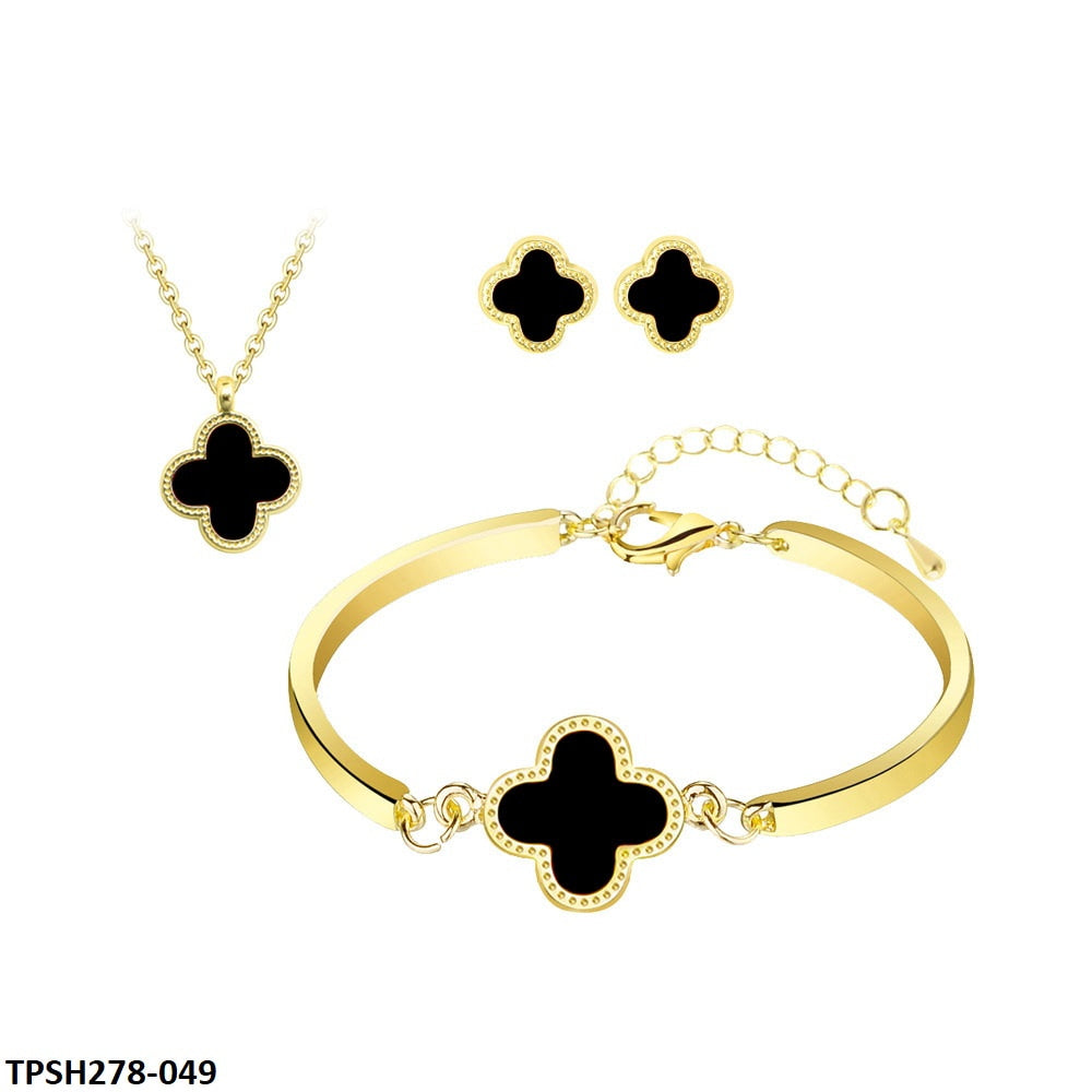 TPSH278 ZXS Painted Clover Pendant Set - CPSH