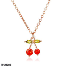 TPSH288 QWN Cherry/Leaf Pendant Necklace - CPSH