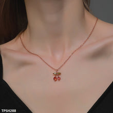 TPSH288 QWN Cherry/Leaf Pendant Necklace - CPSH