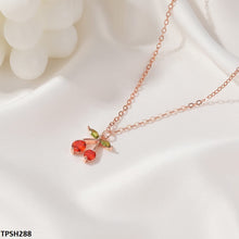 TPSH288 QWN Cherry/Leaf Pendant Necklace - CPSH